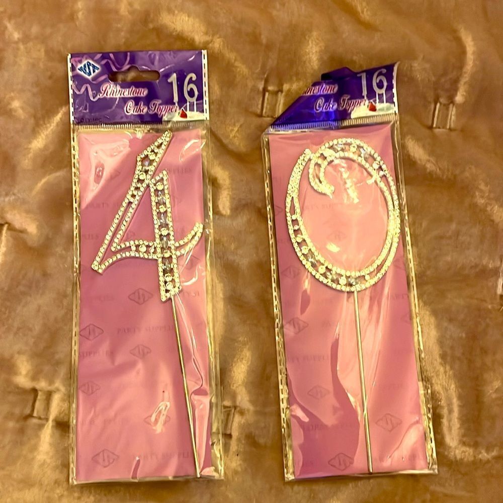 New! Rhinestone Cake Toppers